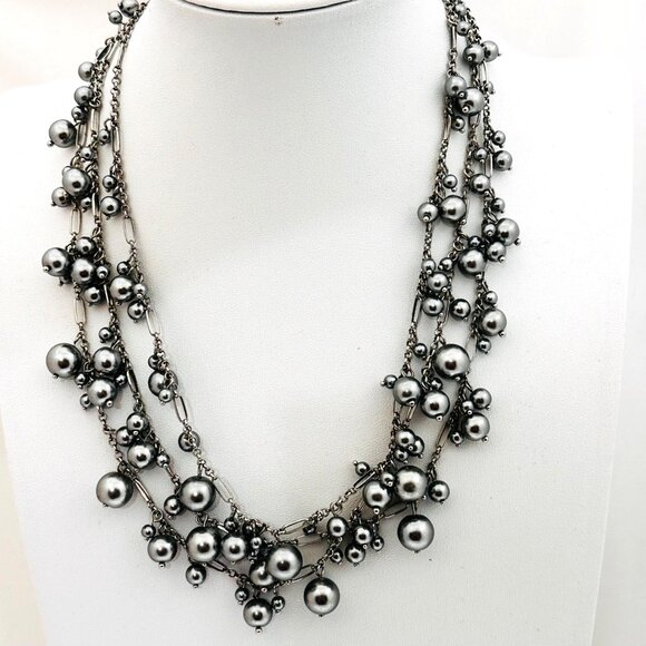 Talbots Multistrand Bead & Chain Statement Necklace - Picture 5 of 5